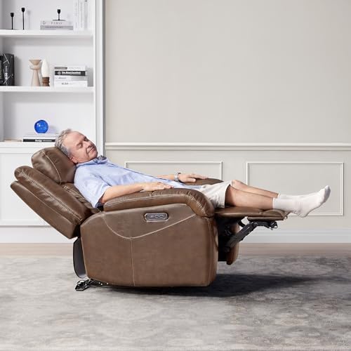 Watson & Whitely Genuine Leather Wall Hugger Power Recliner - Image 2