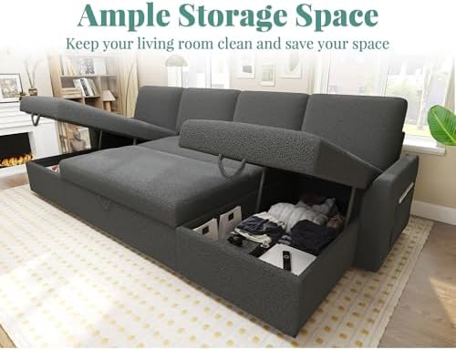 PaPaJet 110" Sleeper Sofa, Pull Out Couch - Image 4