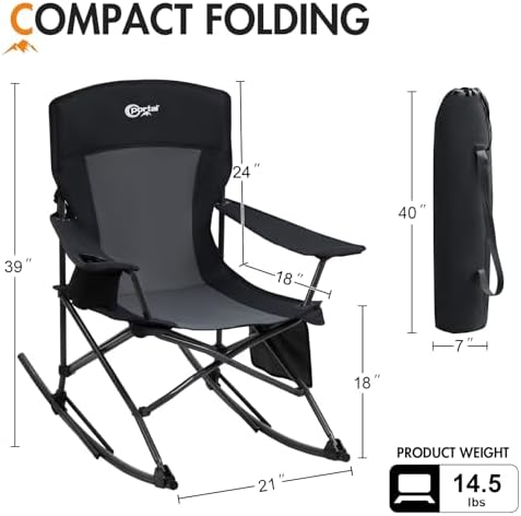 Portal Outdoor Rocking Camping Chair Folding Portable Rocker - Image 2