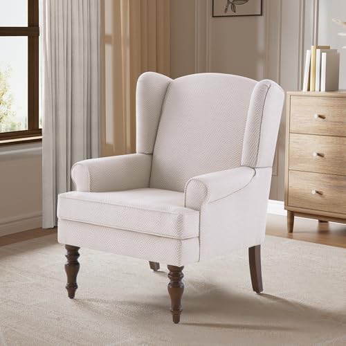 High Back Wingback Accent Chair, Upholstered Single Armchair Sofa - Image 3
