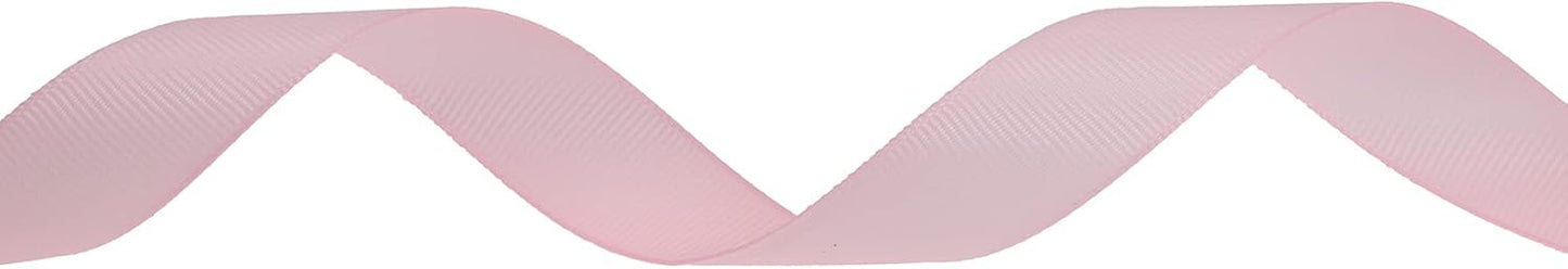 Solid Grosgrain Ribbon 25 Yard Each Roll 100% Polyester Woven Edge (3/4", Pink)