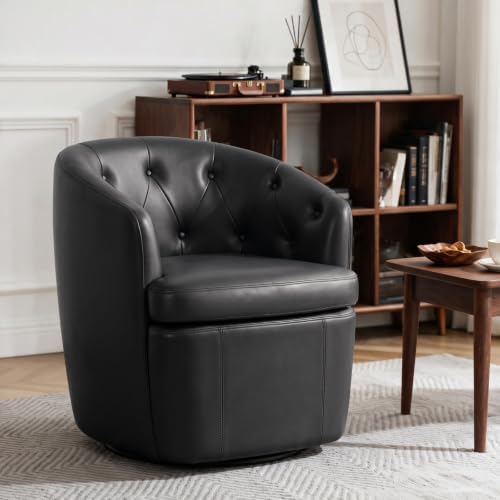Couchus 360° Swivel Accent Chair, Button-Tufted Barrel Chair by COUCHUS