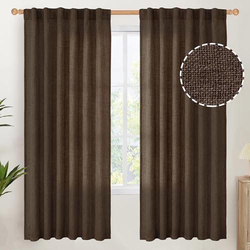YoungsTex Dark Brown Linen Curtains by YoungsTex