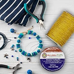 Mandala Crafts 1.5mm 109 Yards Salmon Cotton Waxed Cord for Jewelry Making Bracelet Cord Waxed String - Beading String Thread Jewelry Cords for Necklaces String