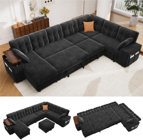 Vipbear 130" Modular Sectional Sleeper Sofa by VipbearLiving