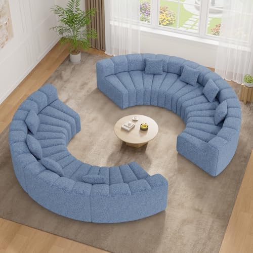 Luxanimarion Oversized Curved Cloud Couch, 8 Seater Modern Round Modular by Luxanimarion