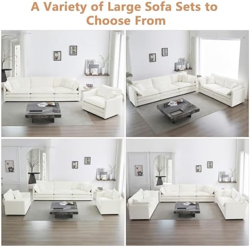 mikibama Luxury 2 Piece Cloud Couches Set, Modern Upholstered Chenille 3 Seater - Image 7