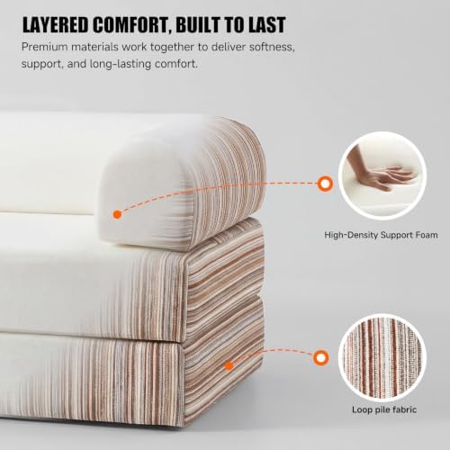 79" Memory Foam Sofa Bed, High Headrest Convertible Futon Boneless Couch - Image 4