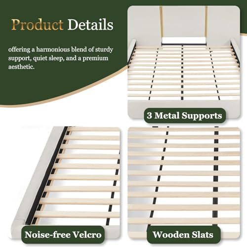 Queen Size Upholstered Bed Frame - Image 5