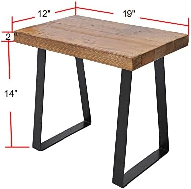 Solid Wood Bench 19"x12"x16"H Rectangle Entryway Stools Rustic Coffee End Table - Image 2