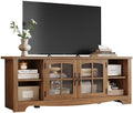 LINSY Home Farmhouse TV Stand for 65 Inch TV, Wood Entertainment Center by LINSYHOME