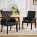 Dining Chair with Arms, PU Leather High Back Dining Room Chairs by WUTUTUEE