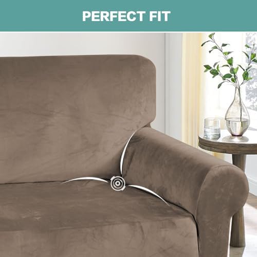 Turquoize Stretch Velvet Chair Cover Sofa Covers - Image 4
