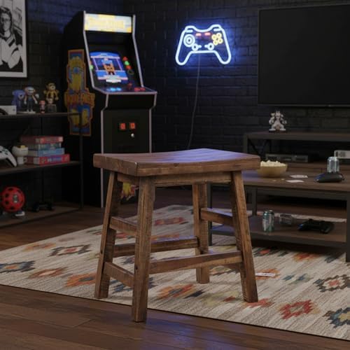 Alaterre Furniture Durango Solid Wood Rustic Single Bar Stool - Image 6