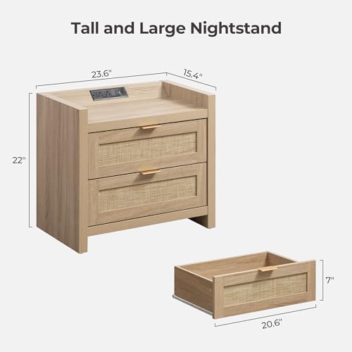 SICOTAS Rattan Nightstand Set of 2 - Image 3