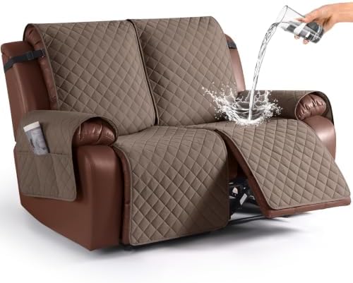 KinCam Waterproof Loveseat Recliner Covers Washable, 2 Seater by KinCam