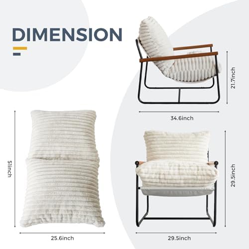 MAXYOYO Accent Chair, Sherpa Arm Chair - Image 2