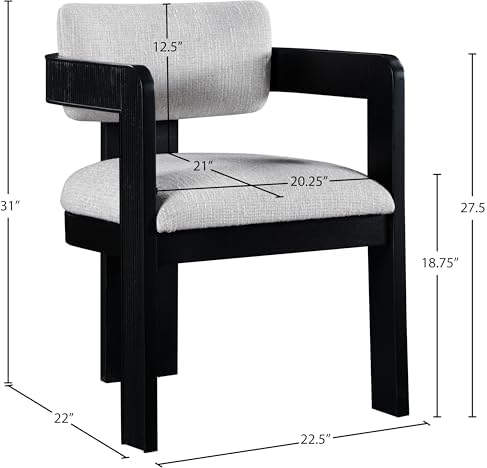 Meridian Furniture Sacha Linen Blend Dining Chair - Image 3
