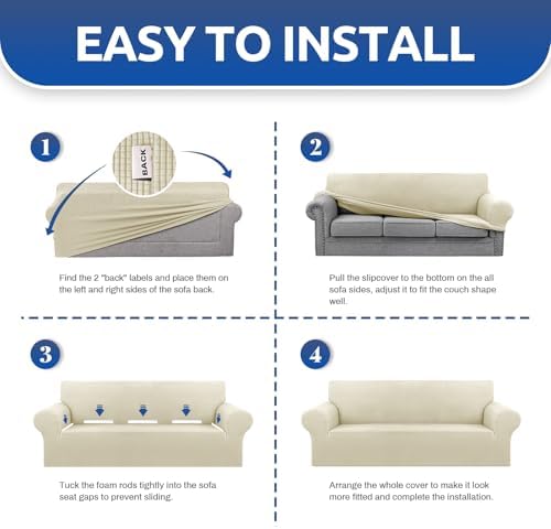 KEKUOU Stretch Chair Sofa Slipcover, Single Couch Cover - Image 4