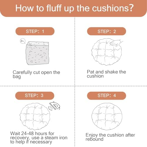 idee-home Papasan Chair Cushion, Circle Papasan Chair Cushion - Image 3