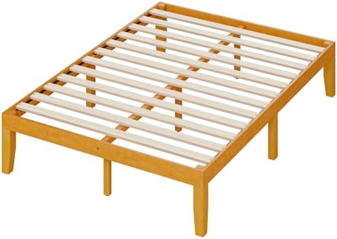 DUMOS 14 Inches Full Size Wood Platform Bed Frame, Solid Wooden Mattress - Image 3