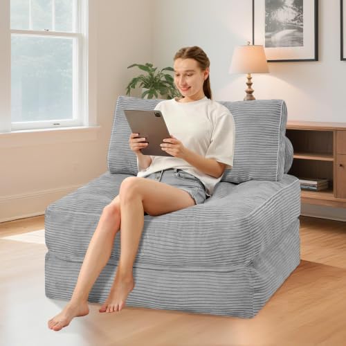 HABUTWAY Folding Sofa Bed, Convertible Sleeper Chair Bed w/2-Pillow & Handle - Image 3