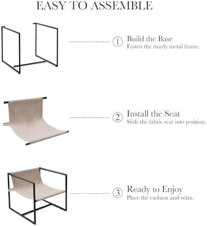 Modern Accent Chair, Upholstered Reading Sling Chair - Image 6