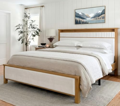 Homkdom Solid Wood Queen Size Bed Frame by ElevateYourHome%EF%BC%8CEnhanceEver