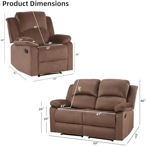 EBELLO Manual Reclining Couch Set - Image 2