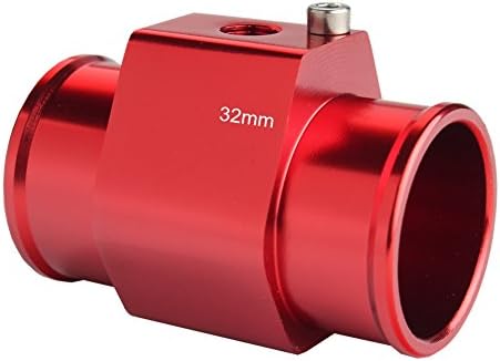 Dewhel Aluminum Red Water Temp Meter Temperature Gauge Joint Pipe Radiator by DEWHEL