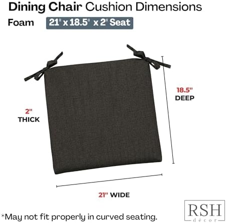 RSH DECOR Sunbrella Foam Chair Cushions Set of 2 | 21x18.5x2 | All-Weather - Image 3