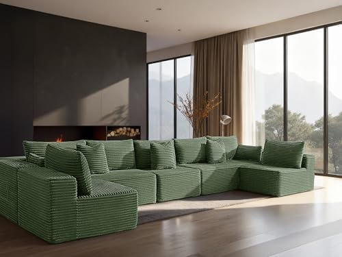 168" Cloud Sectional Couch, Comfort U Shaped Sofa by VYUXWO