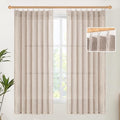 YoungsTex Natural Linen Curtains 63 Inch Length 2 Panels by YoungsTex