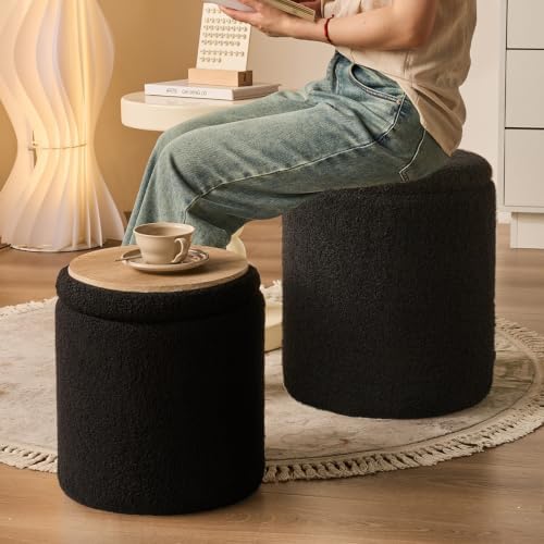 BLEXA Set of 2 Round Storage Ottoman - Image 4