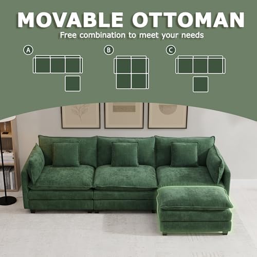 113" Modular Sectional Sofa, L Shaped Cloud Couch - Image 5