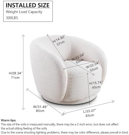 Curved Swivel Barrel Chair Set of 2, Upholstered - Image 2