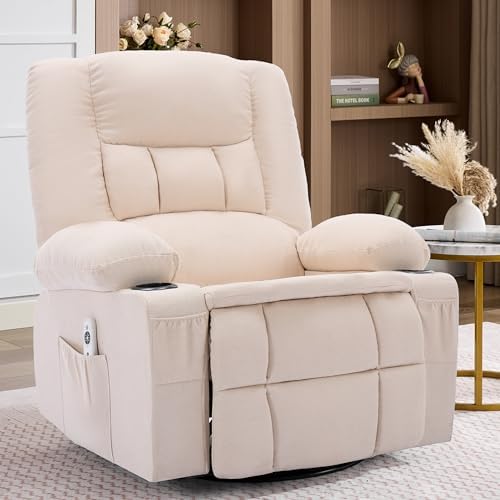 Oversized Swivel Rocker Recliner Chair by Unknown