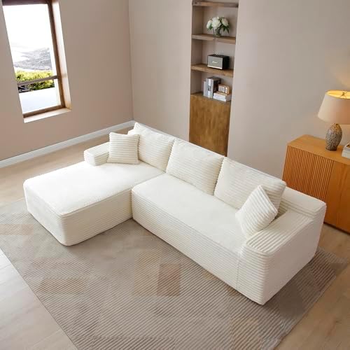 105-Inch L-Shaped Left Facing Corner Compressed Sofa Modular Sectional Boneless - Image 3