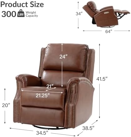 HULALA HOME Genuine Leather Recliner Set of 2 - Image 2