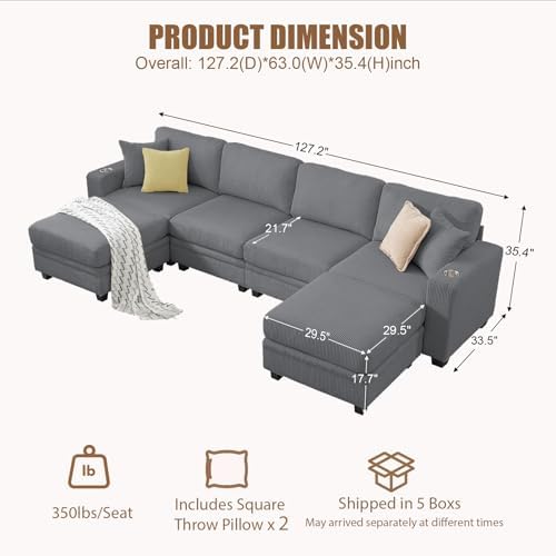 127" Modular Sectional Couch - Image 2