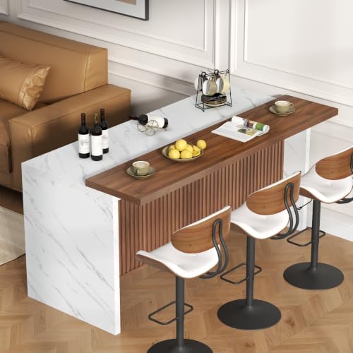 Gyfimoie 71" Large Imitation Marble Bar Table, Island Table - Image 3