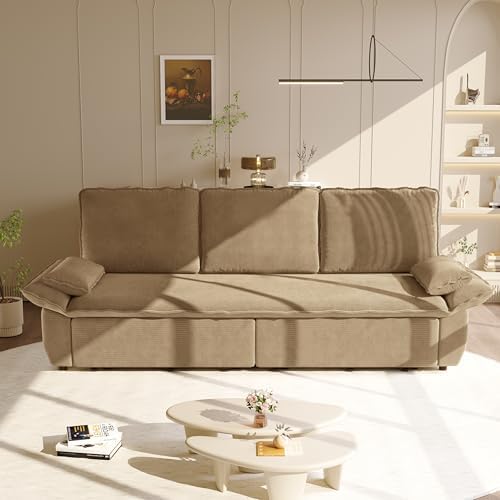94.5" King Size Sleeper Sofa Bed, 3-in-1 Convertible Pull Out Couch - Image 3