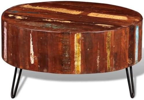 vidaXL Coffee Table Solid Reclaimed Wood Round - Image 6