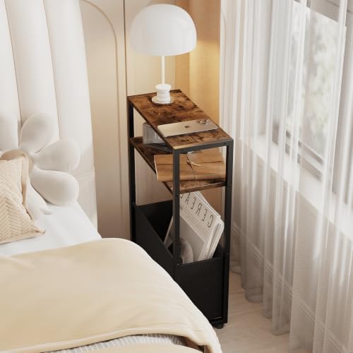Leomonio Narrow Side Table, Slim Night Stand - Image 4