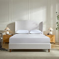 Queen Textured Canvas Chenille Bed Frame by OFLILAK