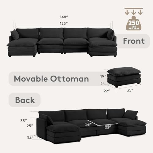ROWHY 148'' Modular Sectional Cloud Couch - Image 2