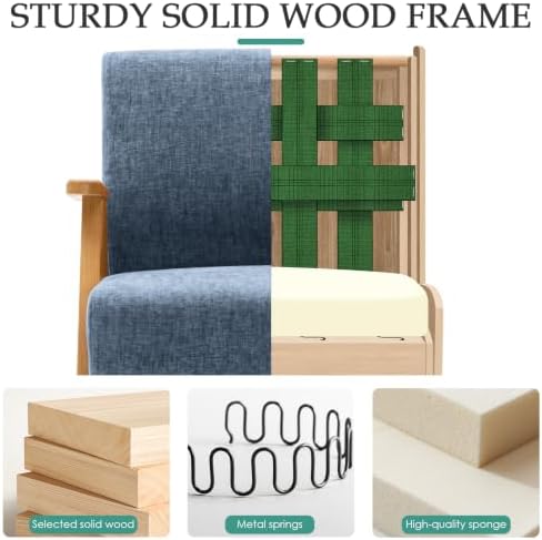 2 Pcs Home Accent Chair Mid Century Modern Accent Chair - Image 4