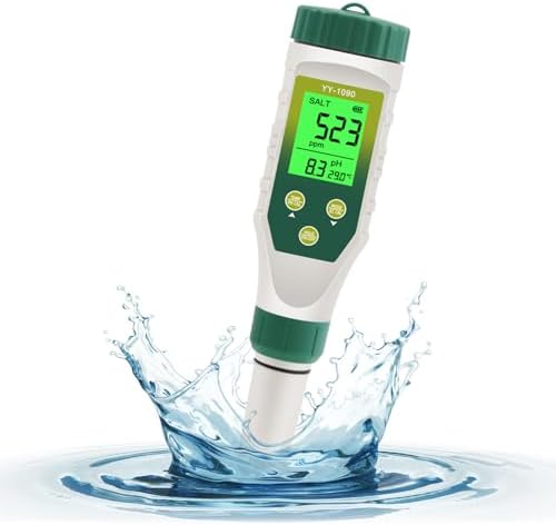 PH Meter & TDS Meter 5 in 1 Water Tester pH/TDS/EC/Salt/Temp Meter, PH Meter by Unknown