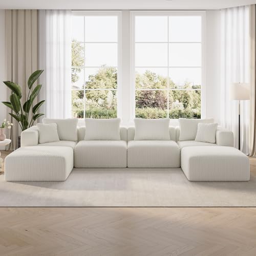 Novilla 141" Modular Sectional Sofa, U Shape Freestyle Sectional Couch by Novilla