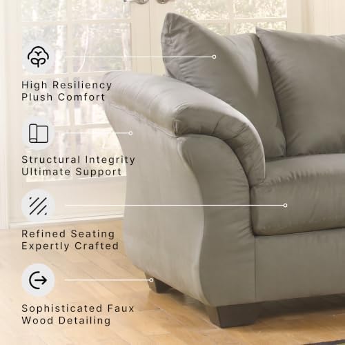 Signature Design by Ashley Darcy Microfiber 3-Seat Sofa Couch, Cobblestone - Image 4